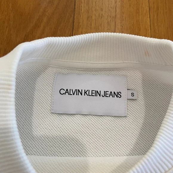 Calvin Klein Holographic print White Jumper - Picture 3 of 3